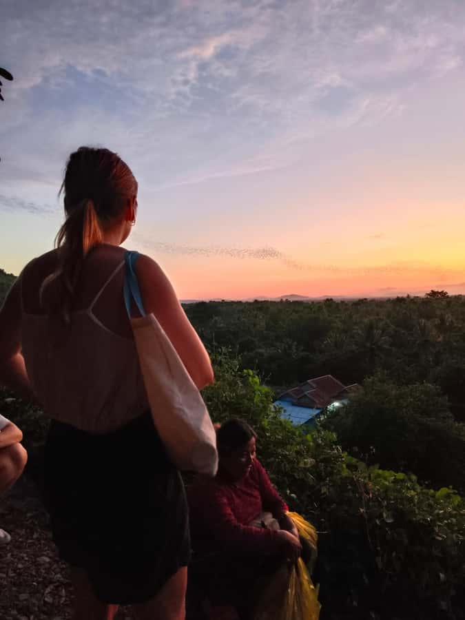 Battambang family tuktuk tour BambooTrain/Wat Banan/Bat cave - Wa Kor Village and the Swing Bridge: small stops with good payoff
