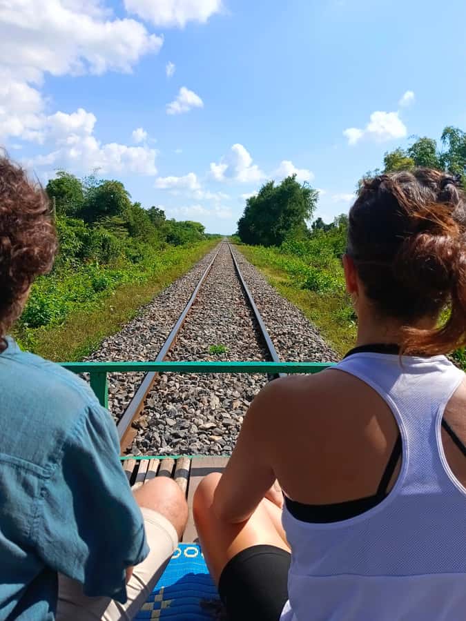 Battambang family tuktuk tour BambooTrain/Wat Banan/Bat cave - Bat Cave at sunset: millions of bats, not a zoo trick