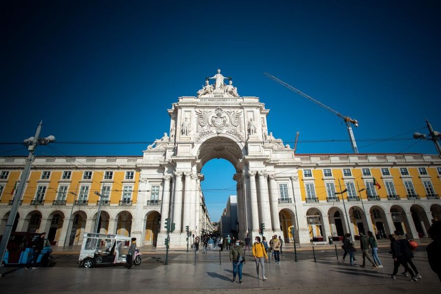 Burguês: Lisbon City Center Private Tuk Tuk Tour - Praça Luís de Camões: a small stop with a big purpose