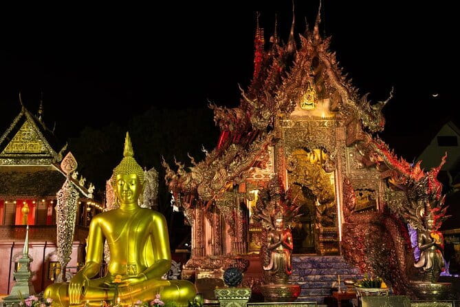 Chiang Mai Temples and Market Tuk Tuk Night Tour - Wat Phan Tao and Wat Chedi Luang: old structures with big atmosphere