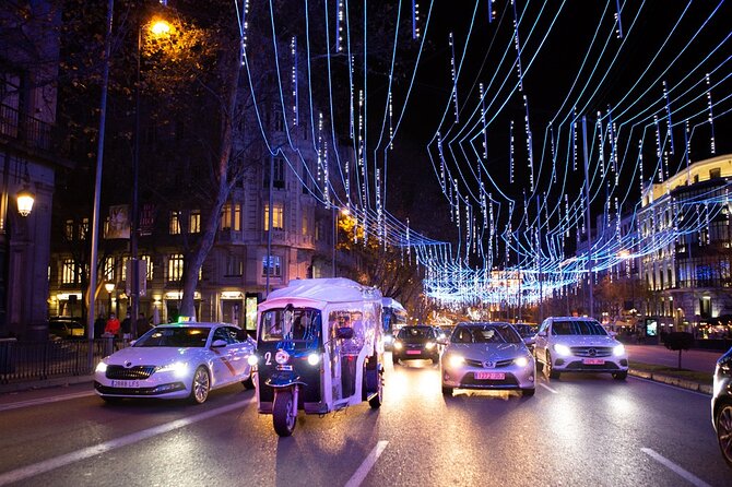 Christmas Lights Tour of Madrid in Eco Tuk Tuk Private - National Library of Spain (BNE): a nighttime pause for bookish Madrid