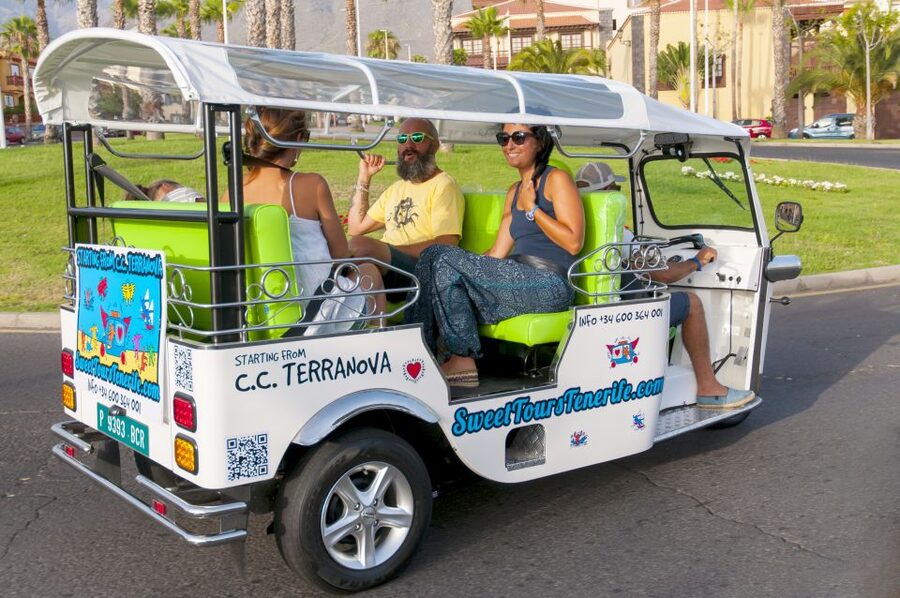 Costa Adeje: Double Tuk Tuk Tour - Fañabé, Torviscas-area streets, Ermita San Sebastián, and beach passes