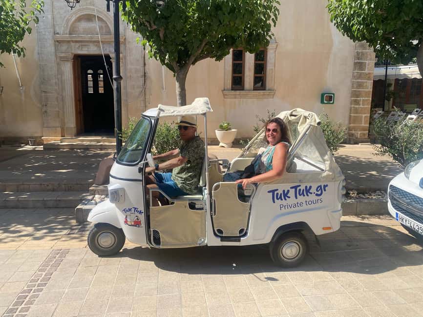 Crete: Private Tuk Tuk Tour of 7 Villages with Tastings - Malia tastings: honey, raki, and olive oil (sample-size, not dinner)
