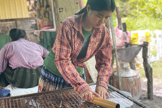 Full day tour by bicycle & tuk tuk,bamboo train,bat cave,villages - Bamboo Train Battambang day: village scenery plus the classic ride