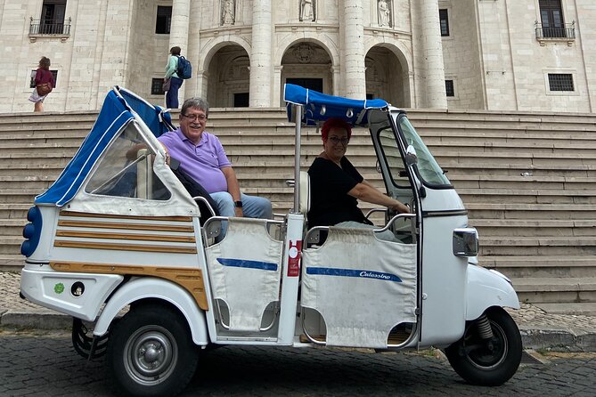 Lisbon Adventure: 2 Hours Tuk-Tuk Tours and 2 H Sunset Sailing - Commerce Square and the river transfer: moving from hills to open air