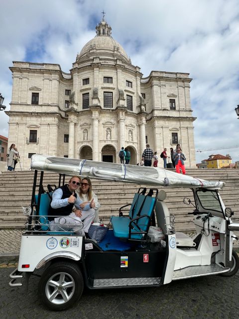 Lisbon: Belem Sightseeing Tour by Eco TukTuk - Belem Tower walk and photo stop: the 1500 departure angle
