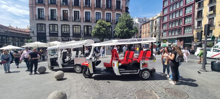 Madrid: Explore the City in an Electric Tuk Tuk - Puerta del Sol: the Casa de Correos clock and the Bear and Strawberry Tree
