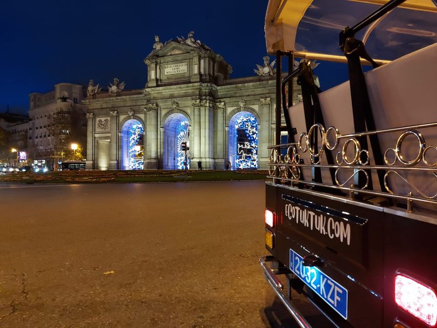 Madrid: Private Christmas Lights Tour by Eco Tuk-Tuk - Your Holiday Route: Alcala Gate, Retiro, Salamanca, and the Big Illuminations