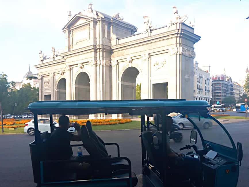 Madrid: Tour with Tuk Tuk Zero: Bernabéu and the Golden Mile. 1h 15min - Plaza de la República Argentina, then the luxury turn: finding Salamanca and El Viso