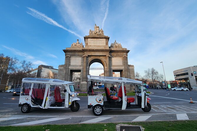 Madrid Tuk Tuk & Olé Experience – Private 1.5h Cultural Tour - Atocha and Reina Sofía: fast transit energy meets 20th-century art