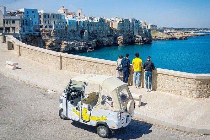 Polignano Coast with Private Tuk Tuk Tour and View of the Caves - Stop 1: Polignano a Mare coast run—coves, cliffs, and cave views