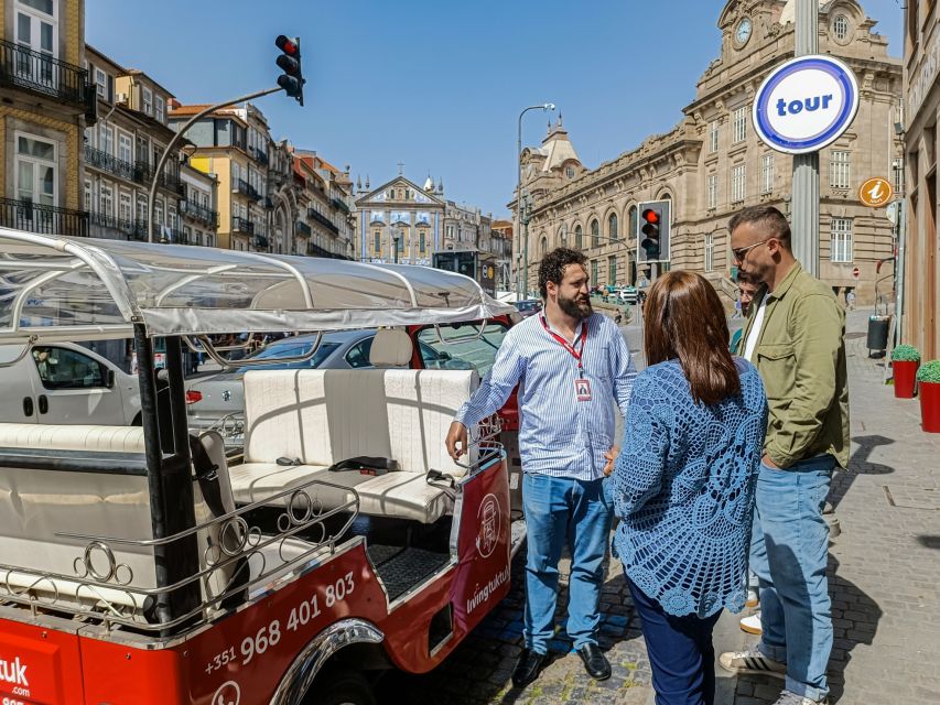 Porto: Guided Tour by Tuk-Tuk & Optional Douro River Cruise - Porto Cathedral, Miragaia, and the Stock Market Palace area at the end