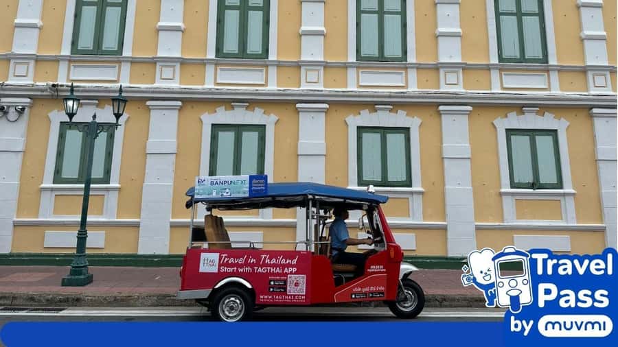 Rent private e-tuk tuk with driver in Bangkok - Price and value: $72 for up to six people