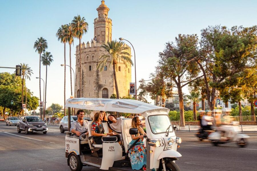 Seville: Private City Tour by Eco Tuk Tuk - Torre del Oro and the Guadalquivir River: the view that clicks
